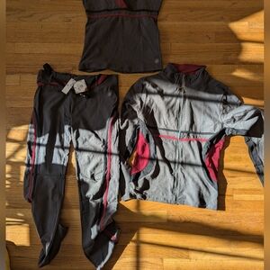 Three Piece Gray and Red Tracksuit Set Youth L